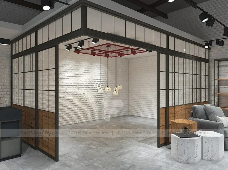 Top View Boutique Apparel Store Fixture Layout