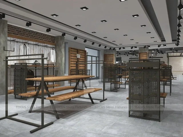 Top View Boutique Apparel Store Fixture Layout