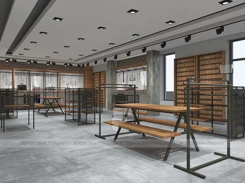 Top View Boutique Apparel Store Fixture Layout