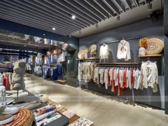 Warm Boutique Apparel Wall and Rack Display