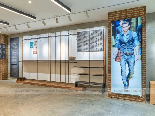 Warm Boutique Apparel Wall and Rack Display