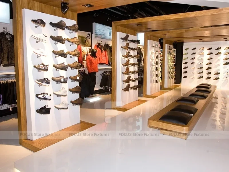 Warm Boutique Apparel Wall and Rack Display