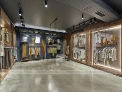 Warm Brick Wall Apparel Store Display
