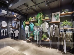 Warm Brick Wall Apparel Store Display