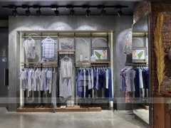 Warm Brick Wall Apparel Store Display