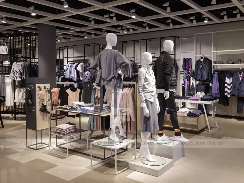 White Activewear Wall and Table Display