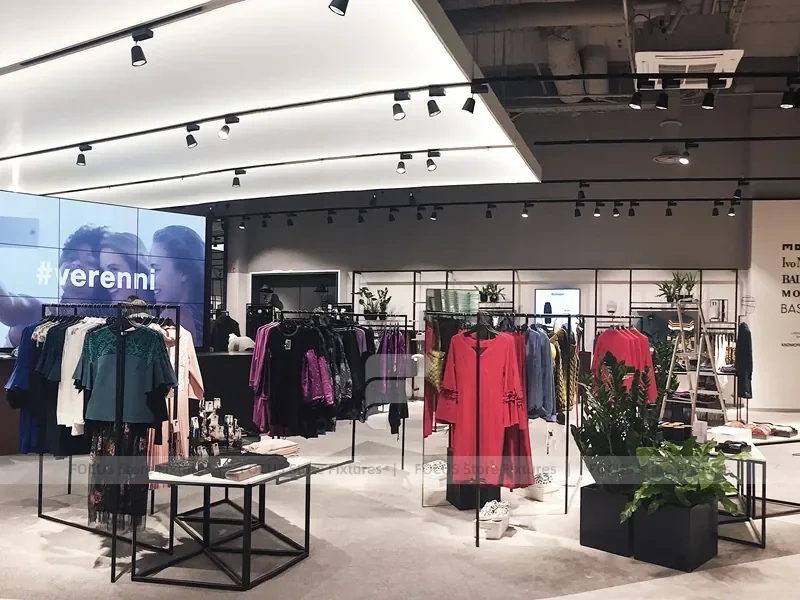 White Activewear Wall and Table Display