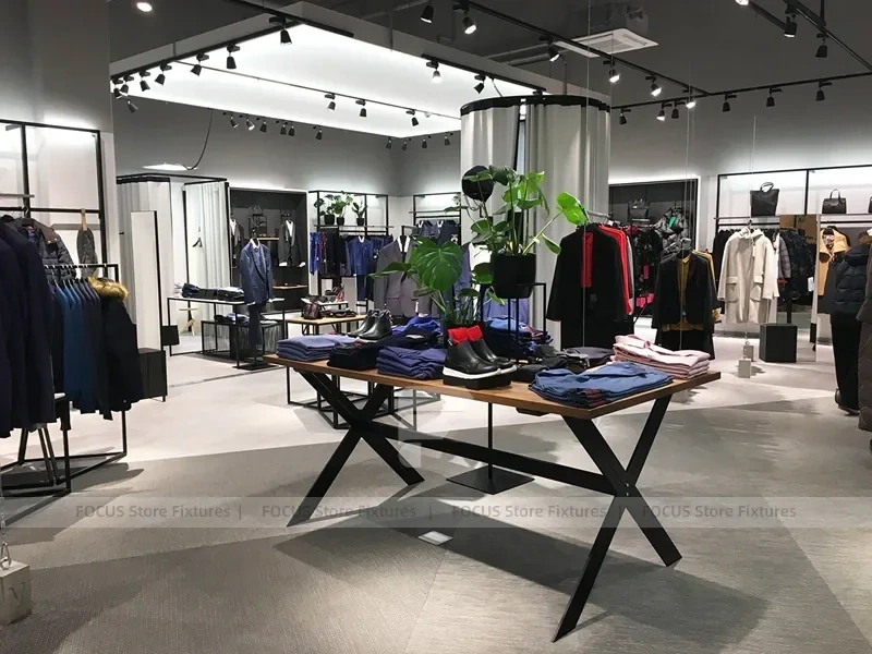 White Activewear Wall and Table Display