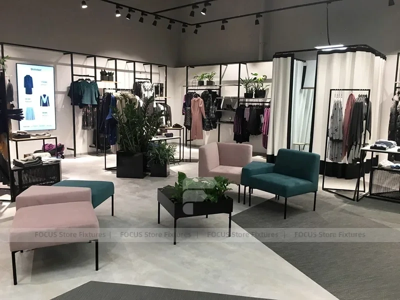 White Activewear Wall and Table Display