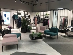 White Activewear Wall and Table Display
