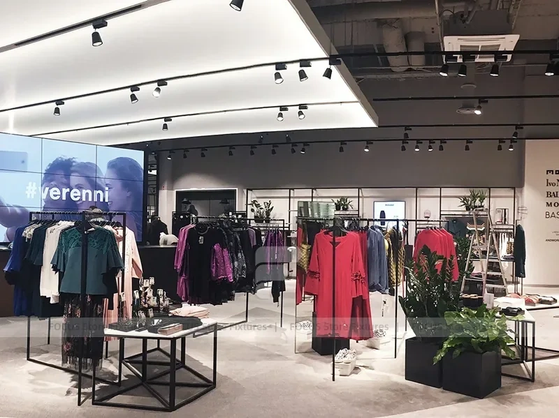 White Activewear Wall and Table Display