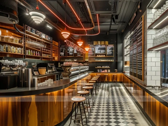 White Black Coffee Corner Kiosk