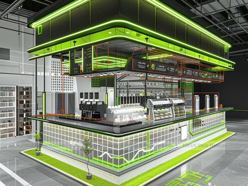 White Black Coffee Corner Kiosk