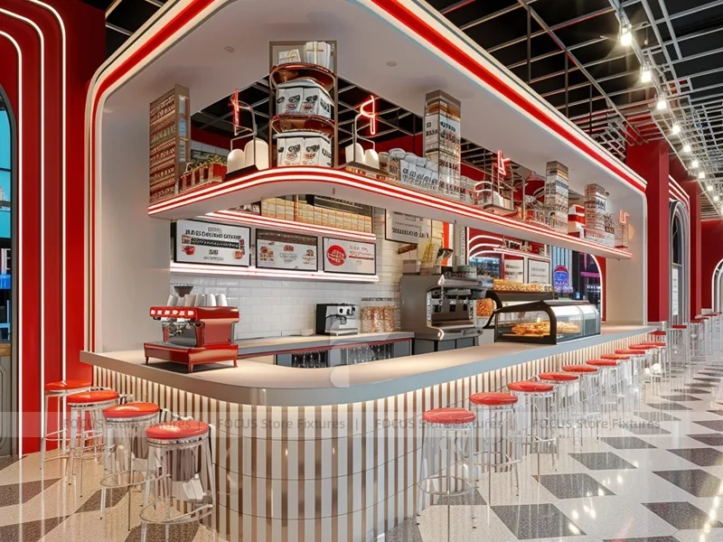 White Black Coffee Corner Kiosk