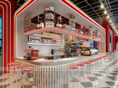 White Black Coffee Corner Kiosk