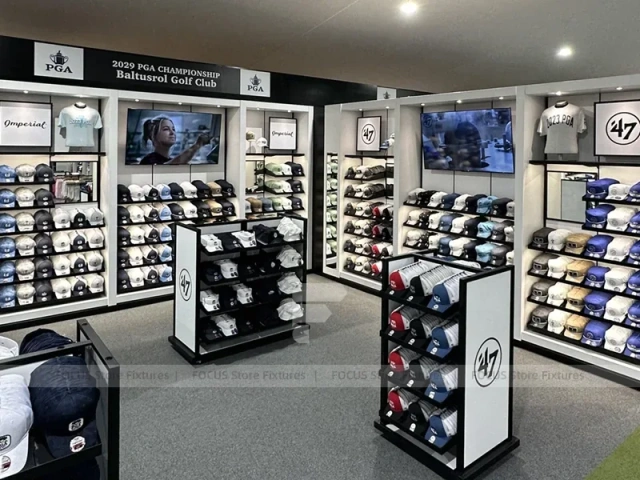White Black Lifestyle Apparel Wall and Island Display
