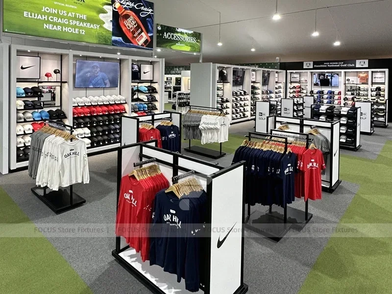 White Black Lifestyle Apparel Wall and Island Display