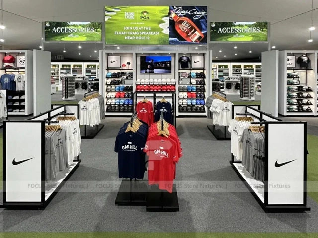 White Black Lifestyle Apparel Wall and Island Display