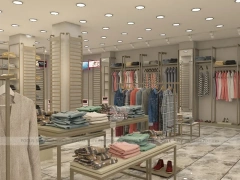 White Boutique Apparel Store Rack and Table Display