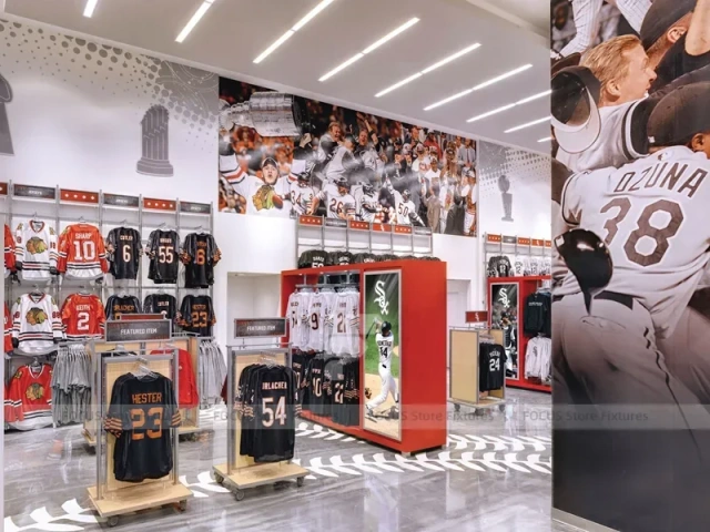 White Chicago Sports Cap Wall Display with Round Tower