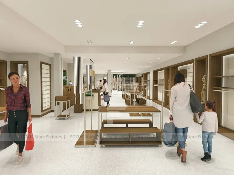 White Department Store Apparel Fixture Layout