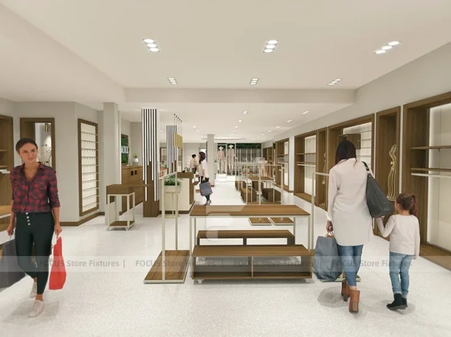 White Department Store Apparel Fixture Layout