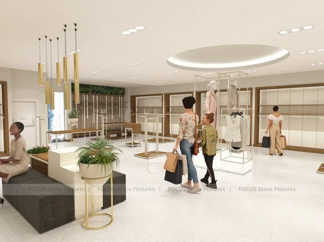 White Department Store Apparel Fixture Layout