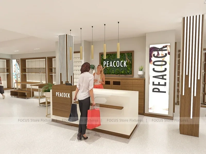 White Department Store Apparel Fixture Layout