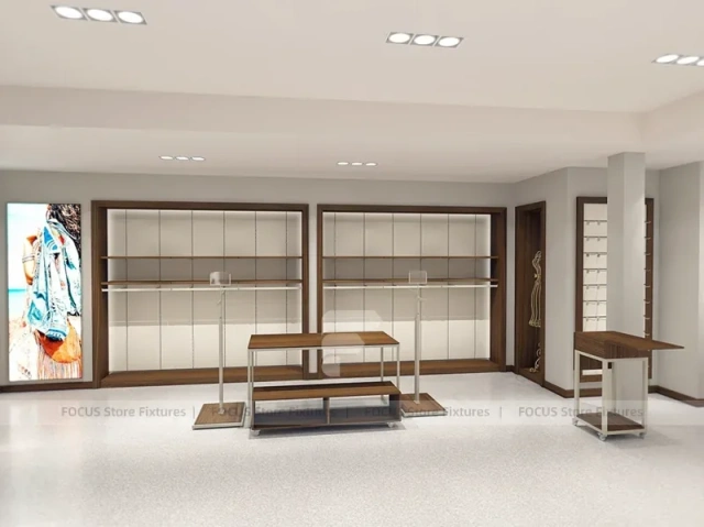 White Department Store Apparel Fixture Layout