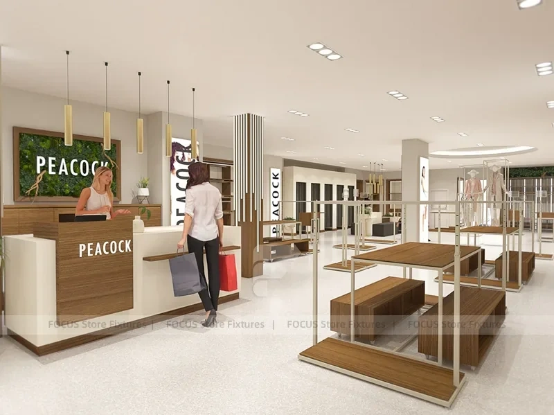 White Department Store Apparel Fixture Layout