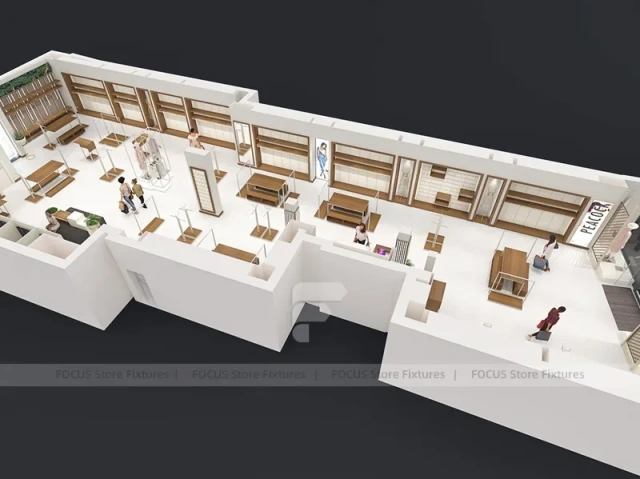 White Department Store Apparel Fixture Layout
