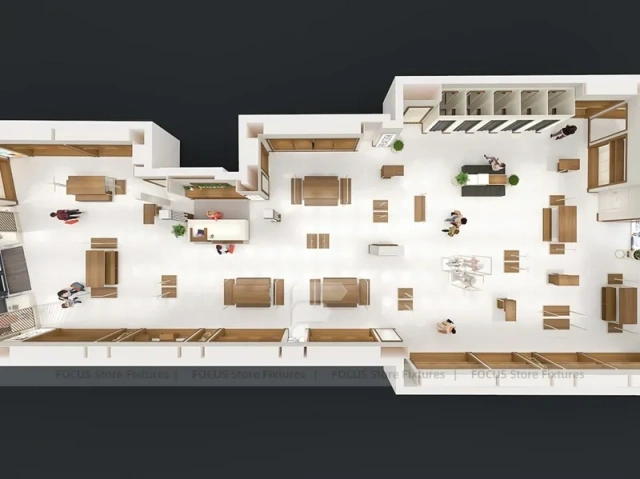 White Department Store Apparel Fixture Layout