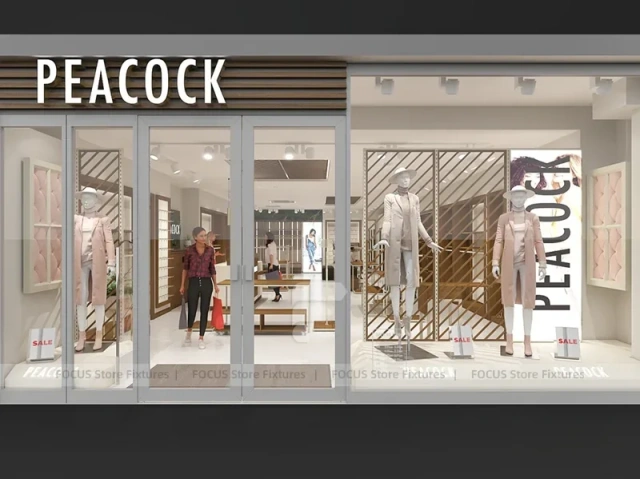 White Department Store Apparel Fixture Layout