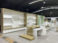 White Gold Apparel Store Fixture Set