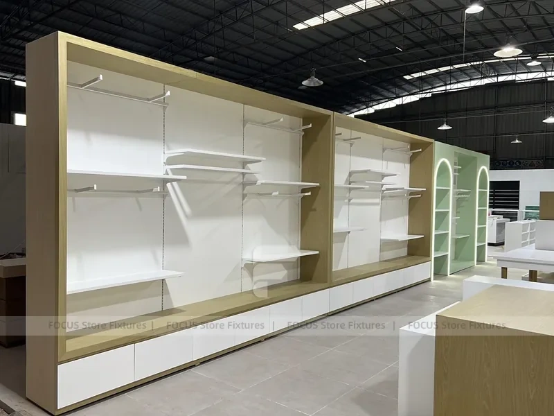 White Gold Apparel Store Fixture Set