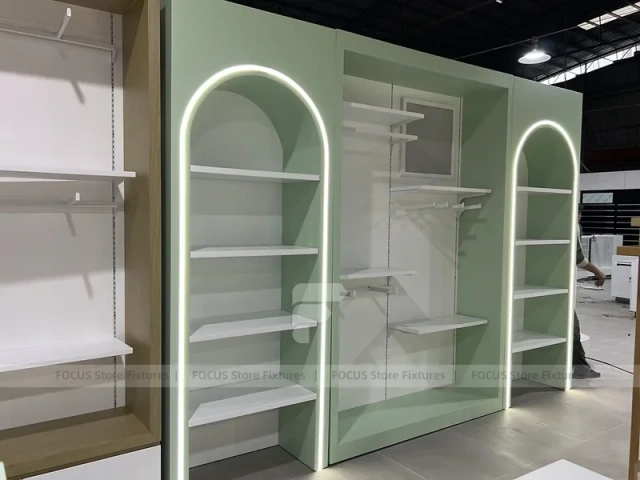 White Gold Apparel Store Fixture Set