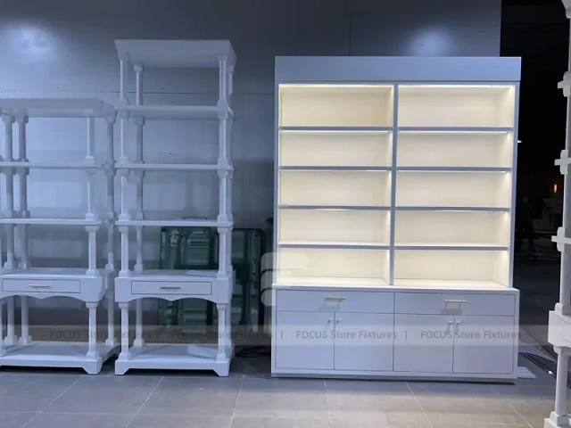 White Gold Apparel Store Fixture Set