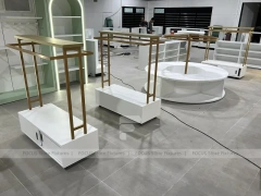 White Gold Apparel Store Fixture Set