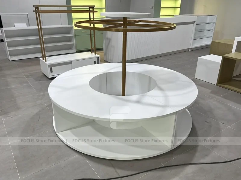 White Gold Apparel Store Fixture Set