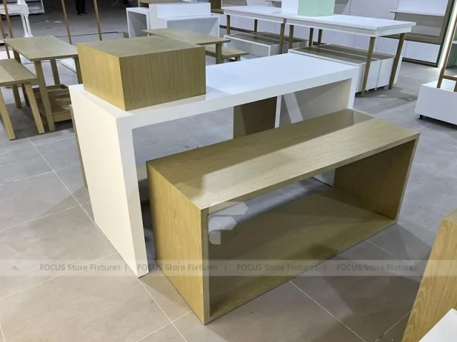 White Gold Apparel Store Fixture Set