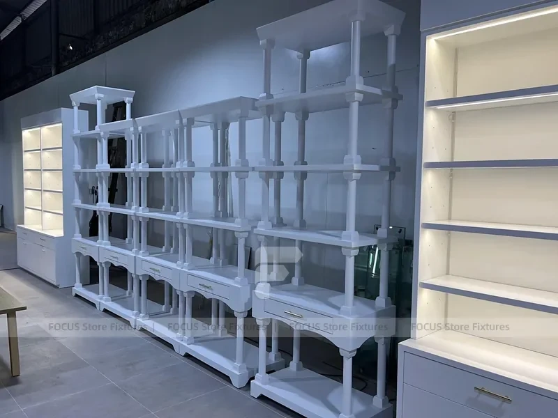 White Gold Apparel Store Fixture Set