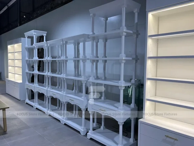 White Gold Apparel Store Fixture Set