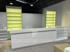 White Gold Apparel Store Fixture Set