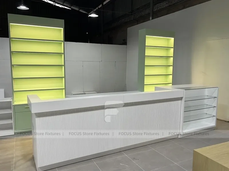 White Gold Apparel Store Fixture Set