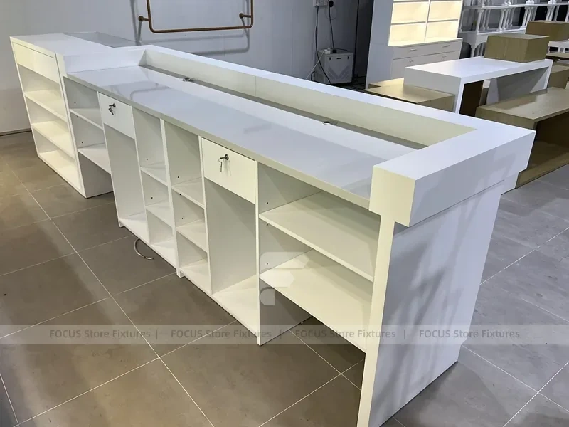 White Gold Apparel Store Fixture Set