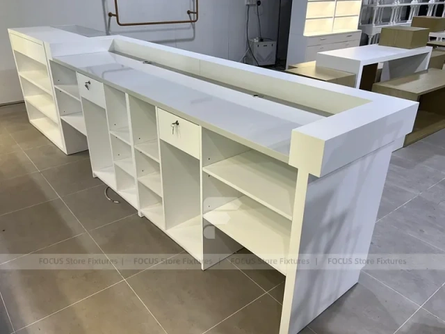 White Gold Apparel Store Fixture Set