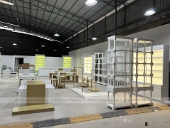White Gold Apparel Store Fixture Set