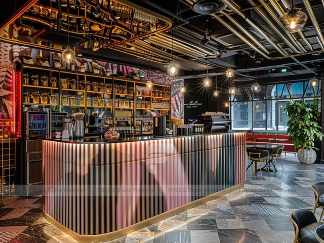 White Gold Coffee Bar Seating Layout