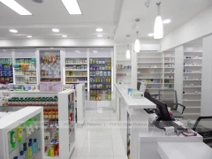 White Lime Pharmacy Gondola and Counter Retail Layout