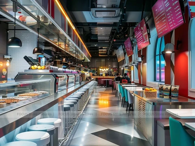 White Long Coffee Bar Seating Layout